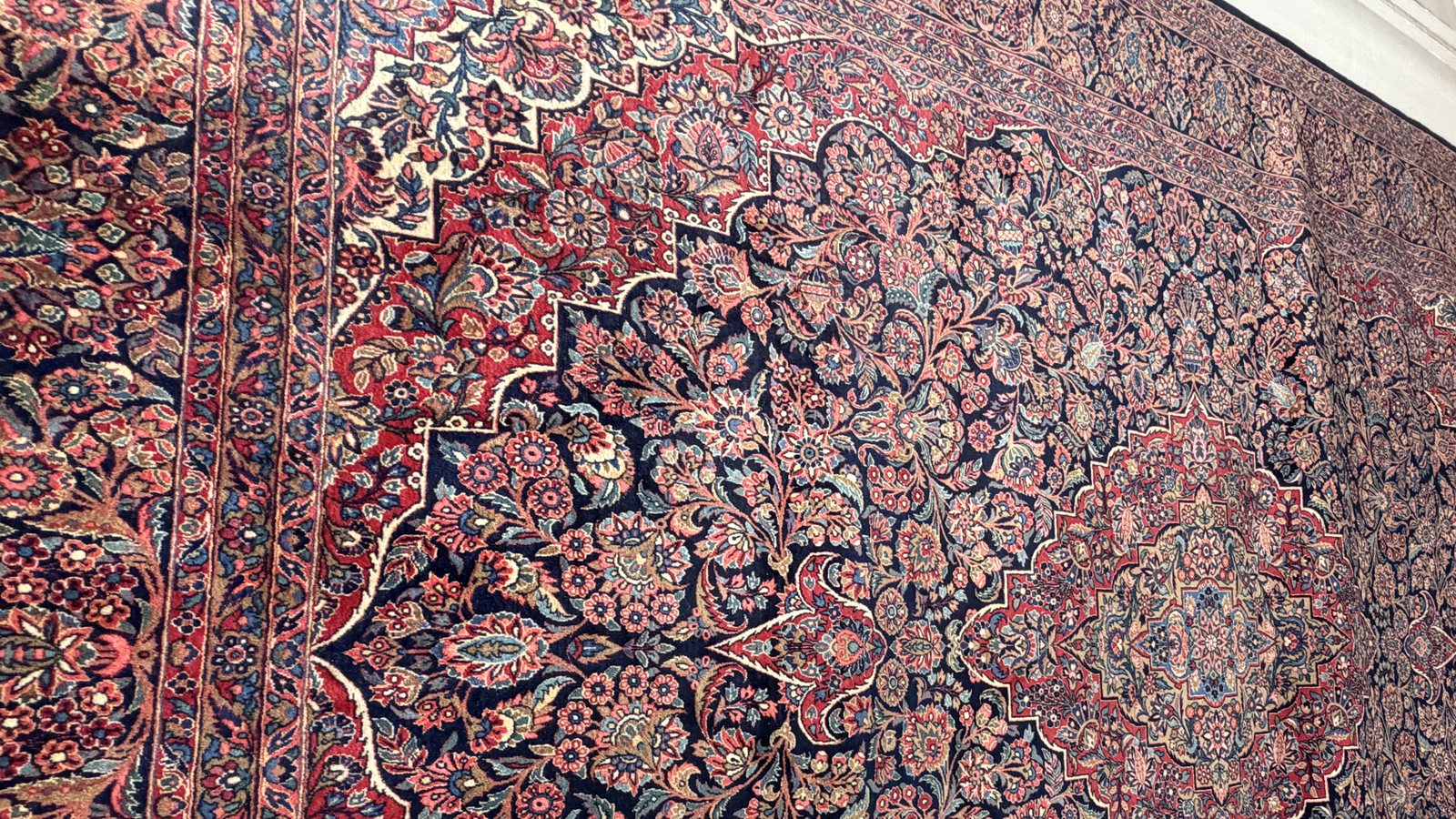 A rug field showing recovered colour separation after bleed correction